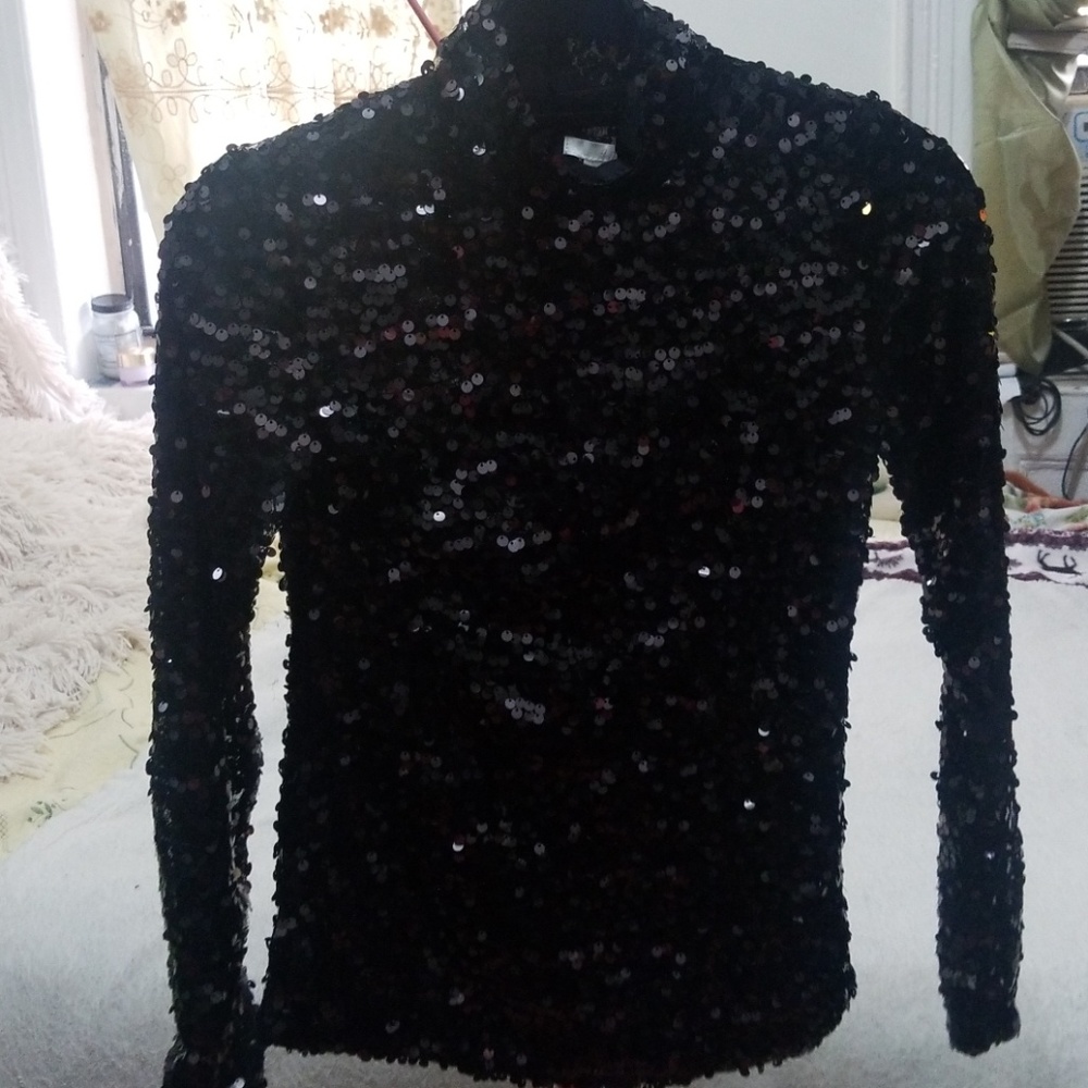 H&M Sequin Long Sleeve Shirt